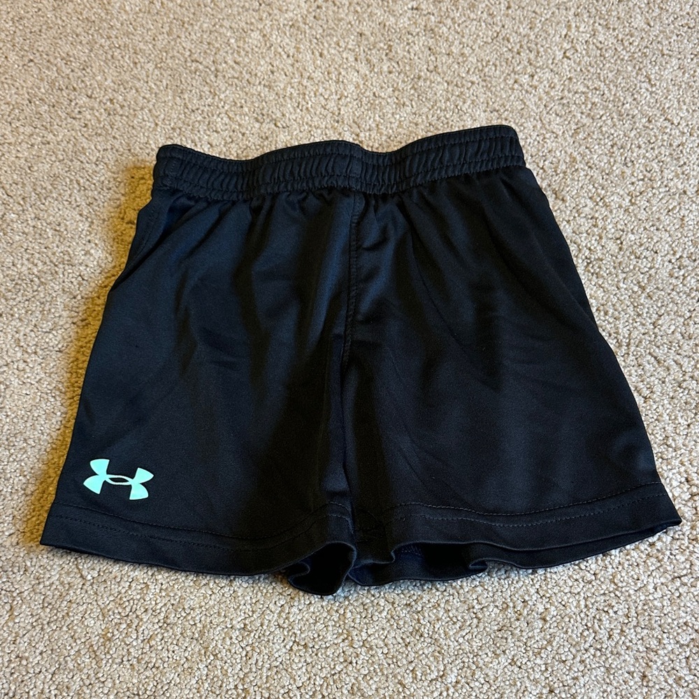 Under Armour Kids Black Shorts with Green Logo